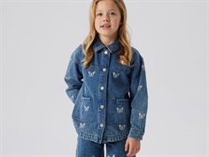 Name It denim jacket medium blue denim with butterflies